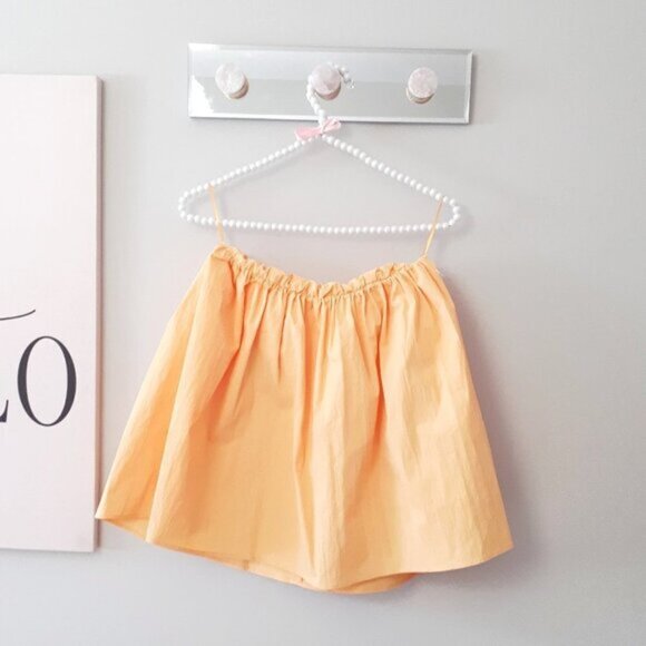 NWOT Zara marigold yellow sleeveless off-the-shoulder exaggerated flare top, S - Picture 11 of 12